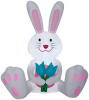 Easter Bunny Holding Two Blue Tulips Easter Inflatable